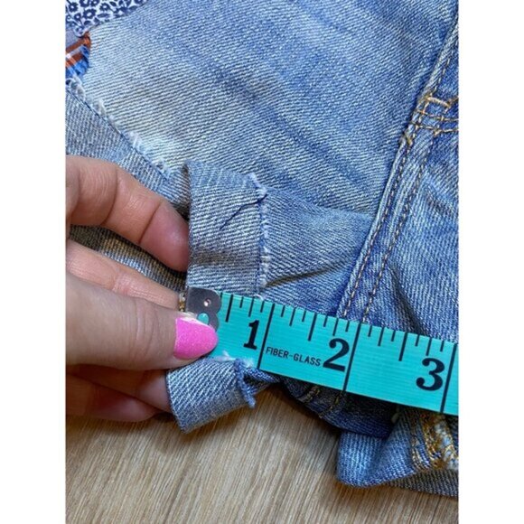 Y2K Abercrombie & Fitch Micro Mini Distressed Patchwork Denim Shorts Size‎ 0 NWT - Picture 7 of 7